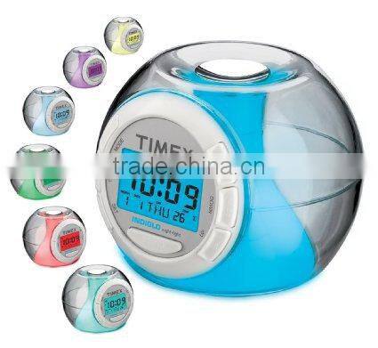 7color changing LCD clock/ Temperature detection clock/music alarm clock