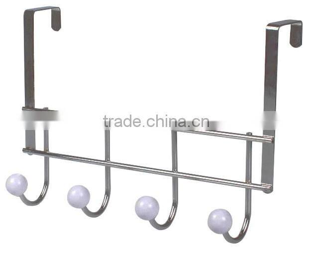 Metal Wire Silver Plastic Beads 4 Doorback Hook