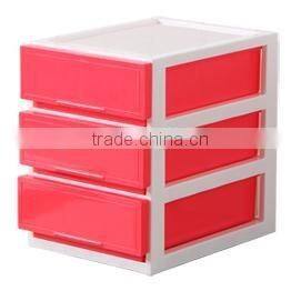 hot selling plastic 3 layer tabletop storage drawer