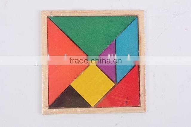 Educational Toy Colorful Wooden Jigsaw Puzzles/tangram puzzle/seven-piece puzzle toy for children