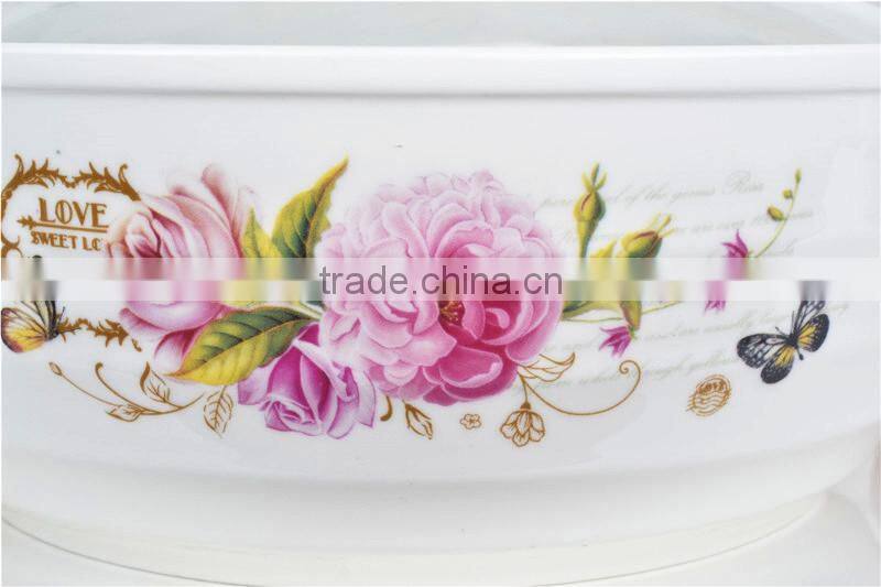 10" ceramic pot suitable for microwave oven with glass lid