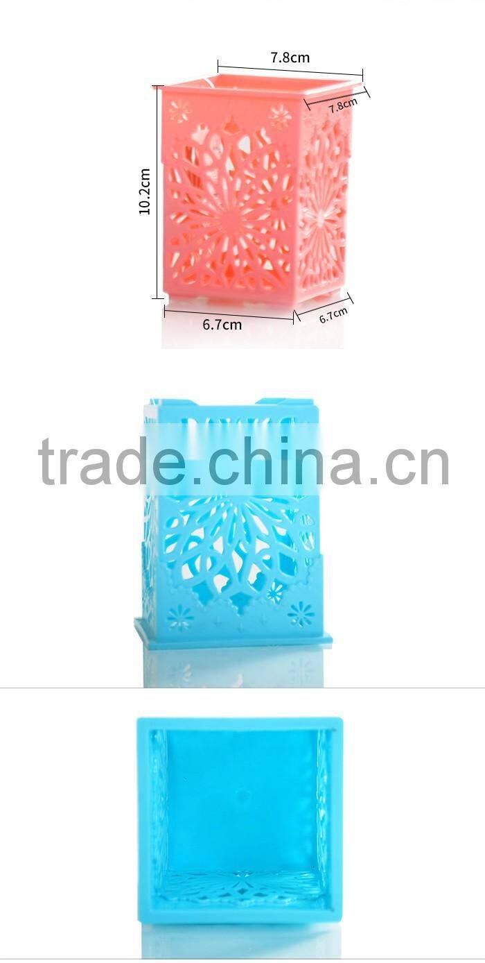 emc plastic square mini pen holder, mini desktop organizer, mini pen holders