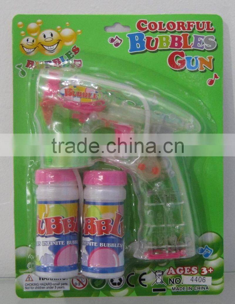 hot sale plastic battery operated plastic bubble gun with light/ kids outdoor summer toys bubble gun/ beach toys