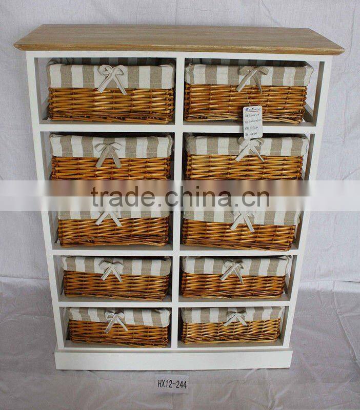 Antique Wooden Chest With Storage Drawers