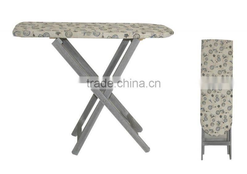 Household Essentials Wood Table Top Ironing Board with Folding Legs