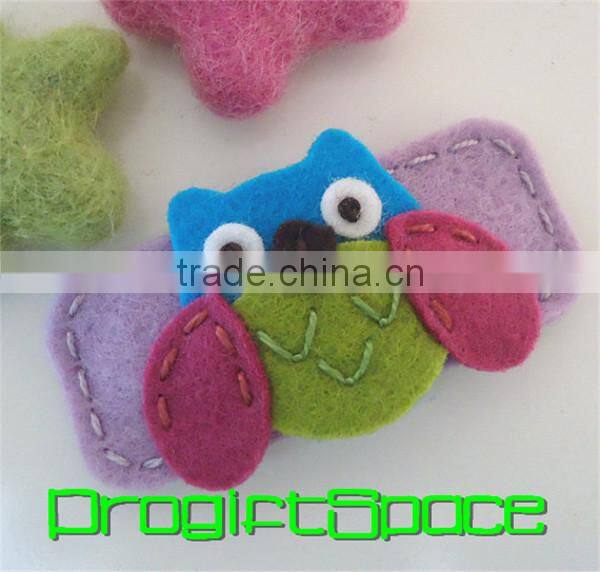 2017 Felt Hair Bow Clip with Blue and Pink Cupcake Shaped in China