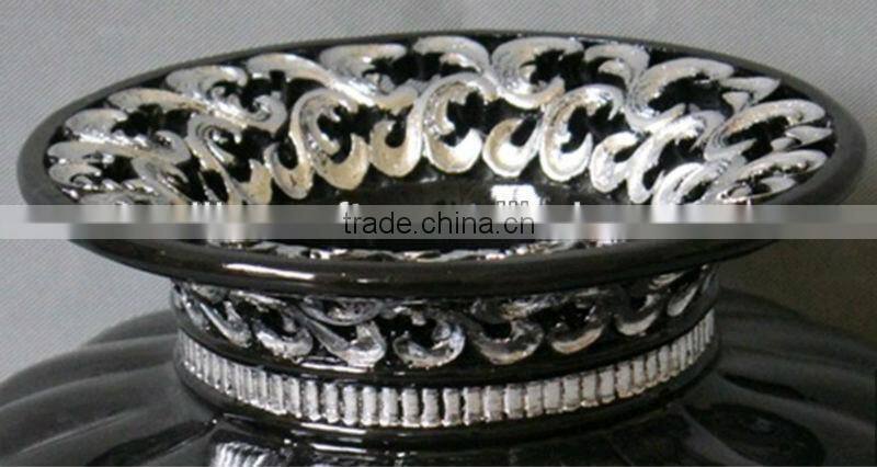 Made in China antique black decorative vase,13.8"x13.8"X9".