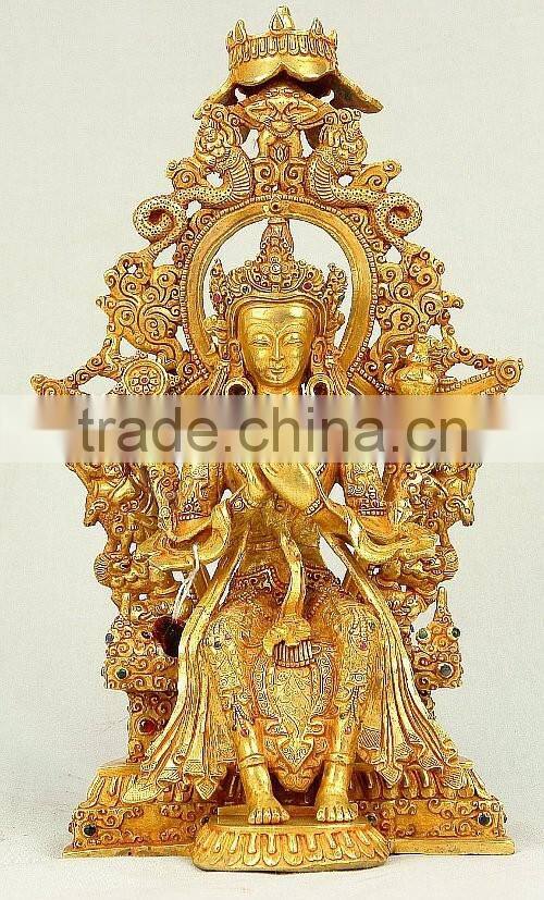 wholsale buddhism metal antique brass maitreya buddha statue