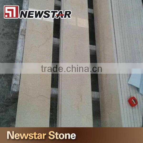 Polished beige marble staircase creme marfile staircase steps