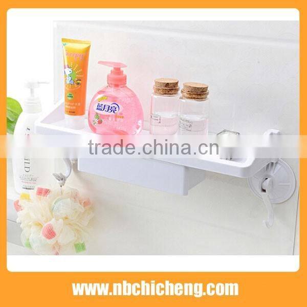 High quality fashion wall storage rack plastic suction storage holder