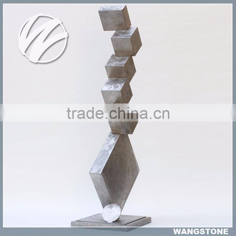 Stainless Steel Box Pillar Metal Garden Sculpture