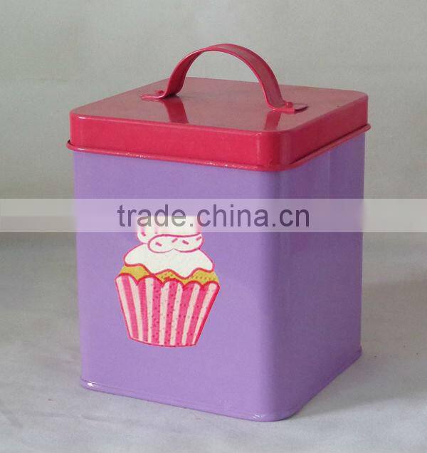 transfer decal two color square square metal box