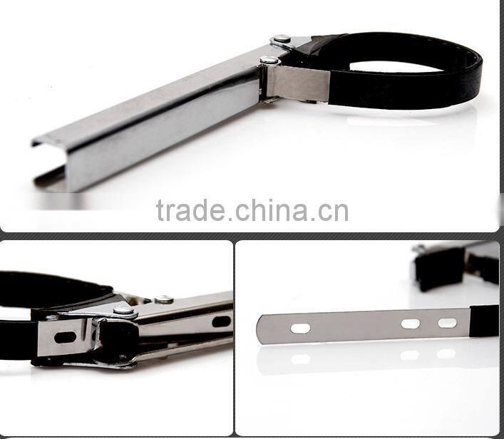steel belt type Swivel Oil Filter Wrench Strap Wrench with rubber