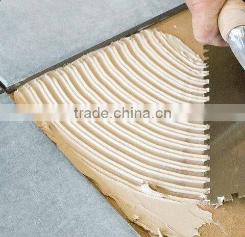 Adhesive Carbon Steel Notched Trowel with big wooden handle, Construction Tools