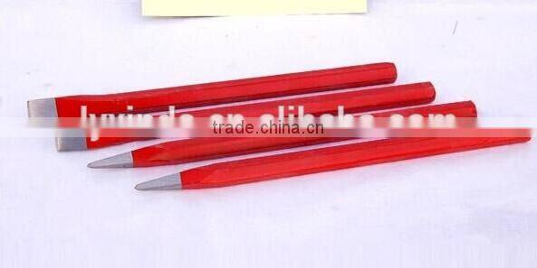 Cold chisel with antiskid rubber grip