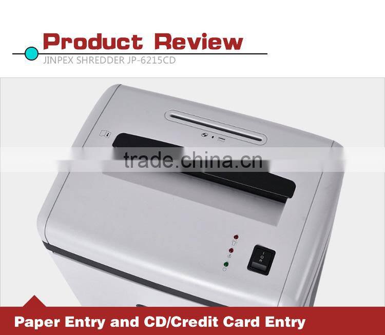 Best Office use 15sheets Cross cut heavy duty paper shredder JP-6215CD