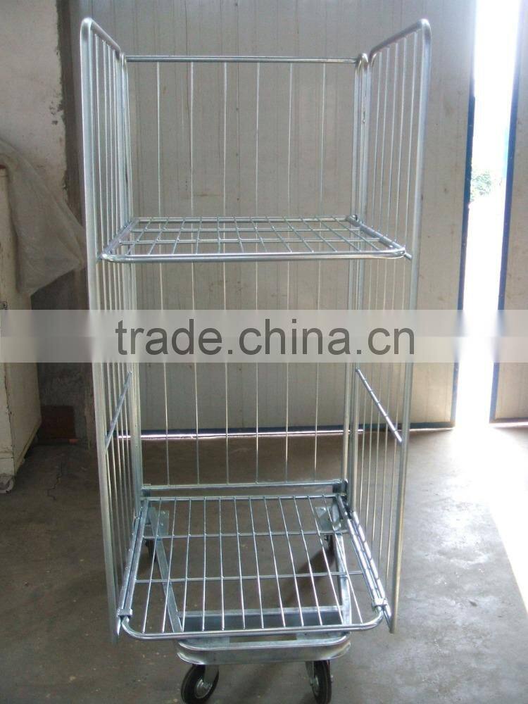 Foldable supermarket roll container