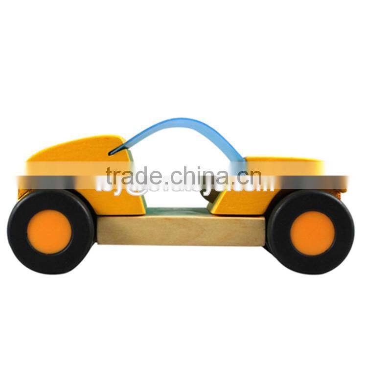 Best design cartoon elephant wooden baby toy car W04A040
