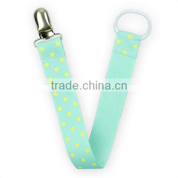 Wholesale Baby Pacifier Clips Customize Ribbon Chain Baby Pacifier Clip Holder