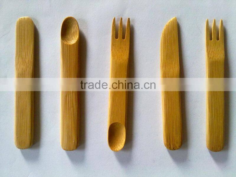 wholesale mini bamboo spoon and fork