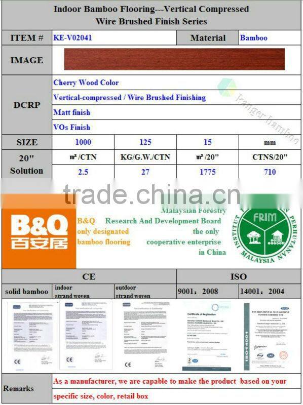Cherry Wood Color DIY vertical of dry decoration bamboo for elegant home