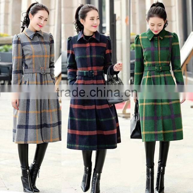 2017 Wool Long Knee Length Women Overcoat Winter Coat Long Winter Coats For Women