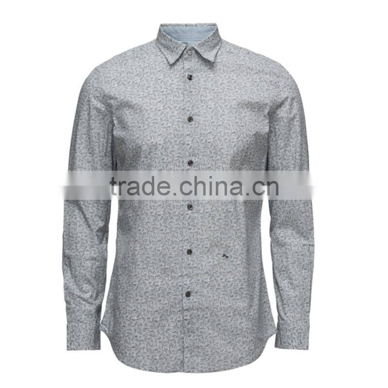 2017 new design shirts casual for men slim fit