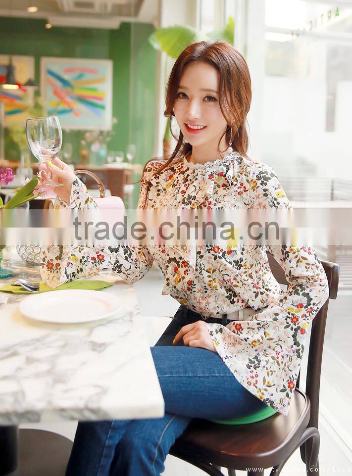 2017 summer print tunic tops long sleeve womens shirts