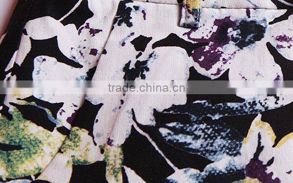 high quality ladies casual pants fashion best price fit short floral printed cotton pants