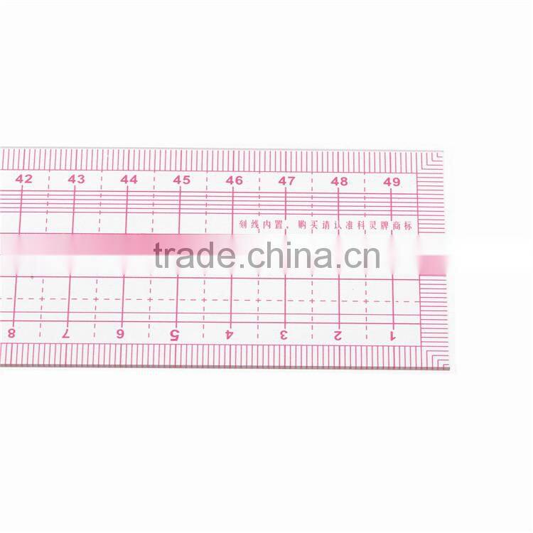 Kearing 5*50cm length flexible sandwich line plastic grading ruler for sewing design# 8002