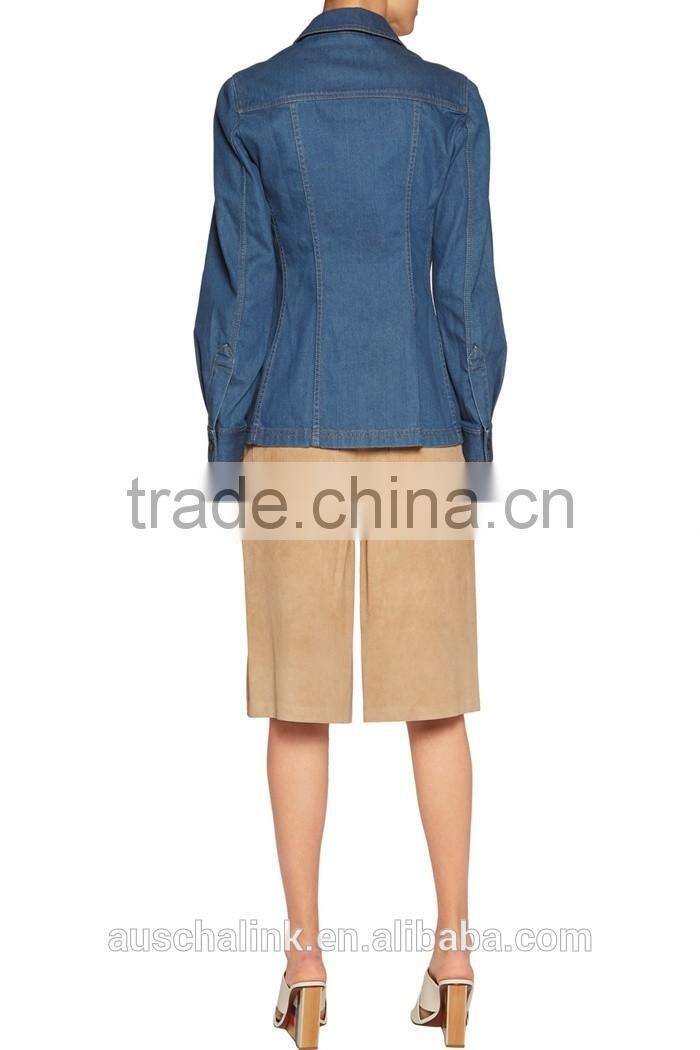 2016 new style high quality denim jacket women cheap made in china