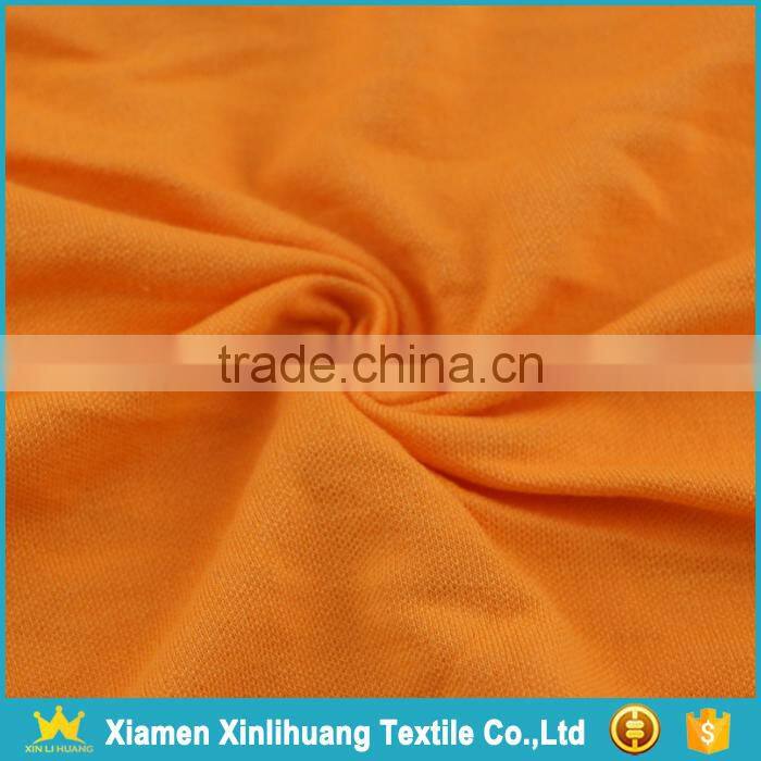 Hot Sale TC 65 Polyester 35 Cotton Orange Pique Knit Fabric for Polo Shirts