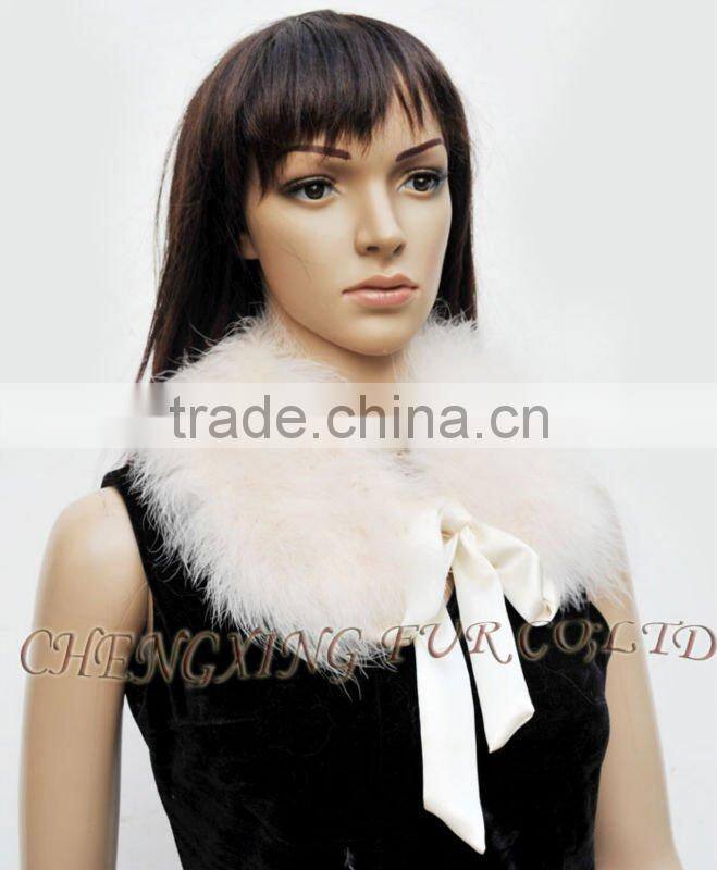 CX-A-46B Wholesale Cheap Woman Feather Turkey Fur Detachable Fur Collars