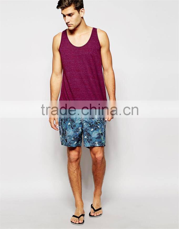 Stylish print quality mens 100% polyester swim shorts