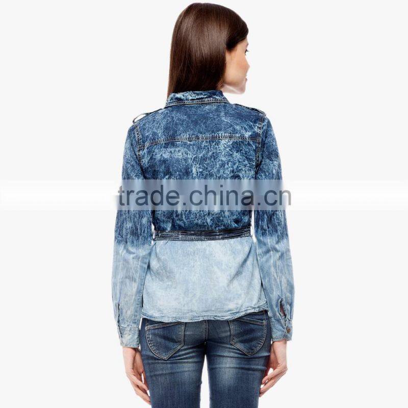 latest new design two tone fitness with zip long jacket for women