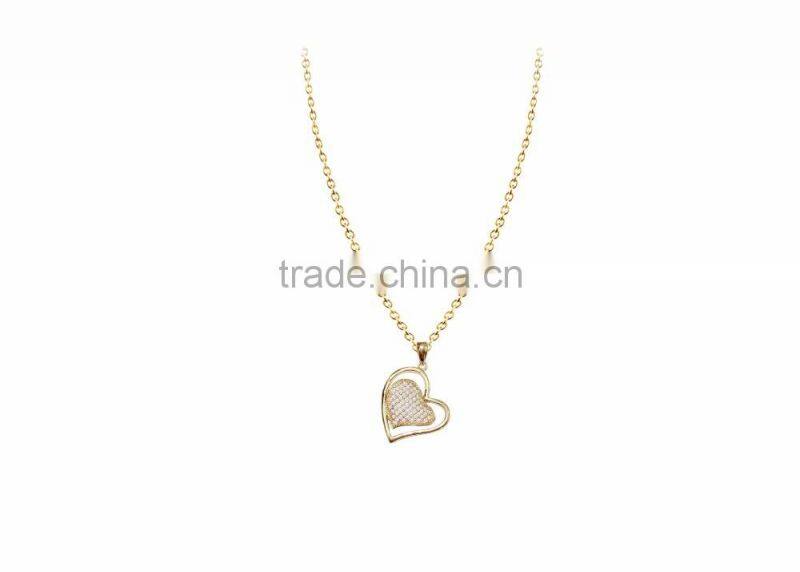 Indian Designer Gold Plated CZ Studded Heart Pendant