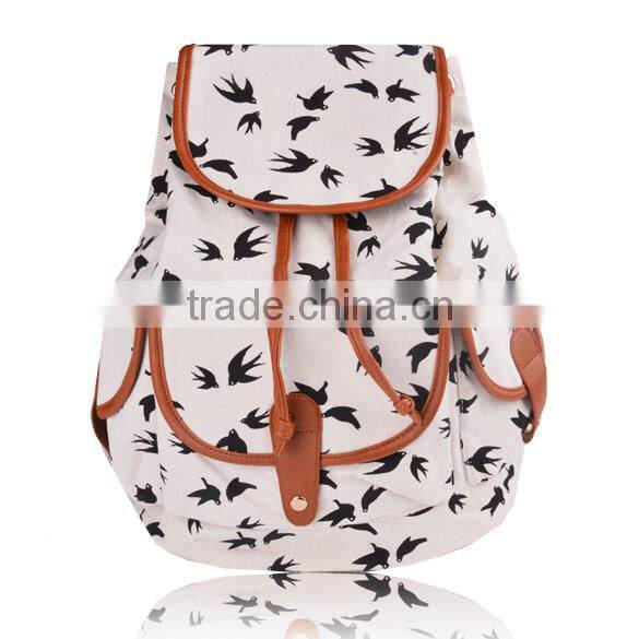 New Women Girl Canvas Rucksack Vintage Flower Backpack School Book Shoulder Bag SV004106#
