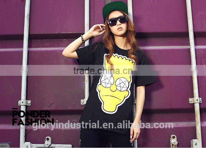 Wholesale unisex soft cotton black t-shirt printing