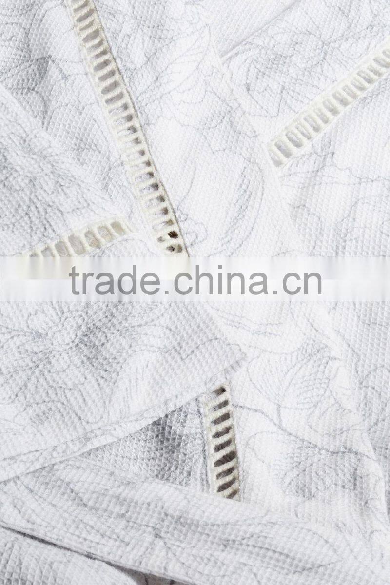 waffle Steam bath type high-grade men and women printing long robe bathrobe bath foot bath dress sauna robe 0810