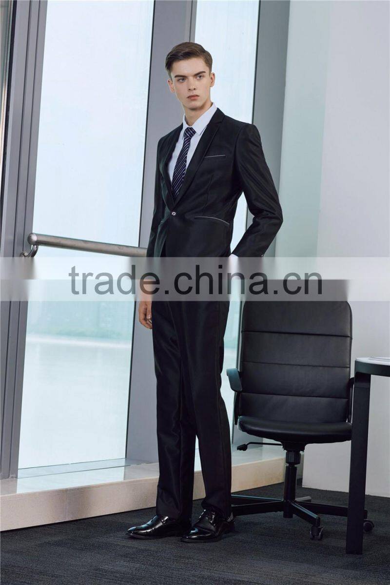 Plus Size Office Man Suits Factory Black Formal Business Men Coat Pant Suit