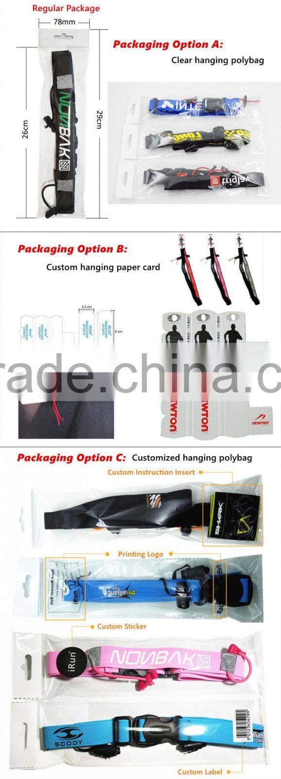 Customized Race Number Belt with Gel Holders - 6 belt colors - IronMan Triathlon Stretch Woven Logo Race Bibs Number Belt