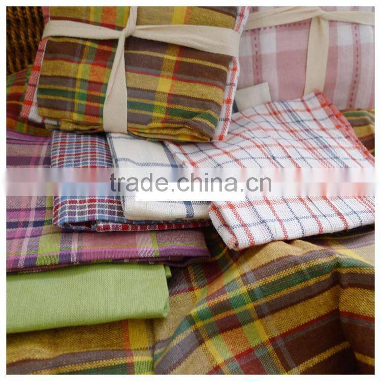 yarn-dyed kitchen towels sets with bright colours