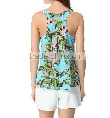 latest design girls trendy printed chiffon top