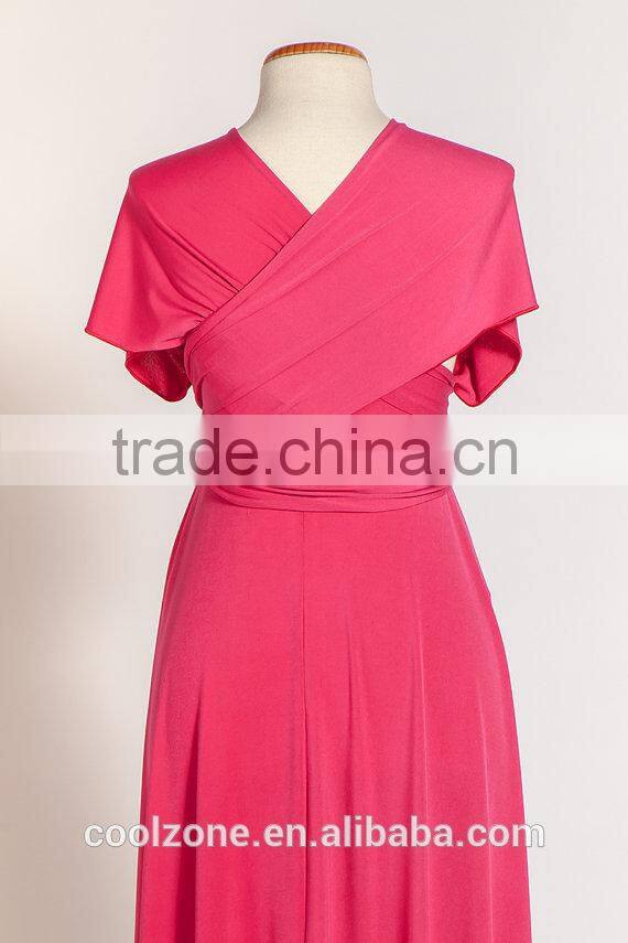 Elegant cap sleeves oversized maternity clothes women fucsia maternity dress