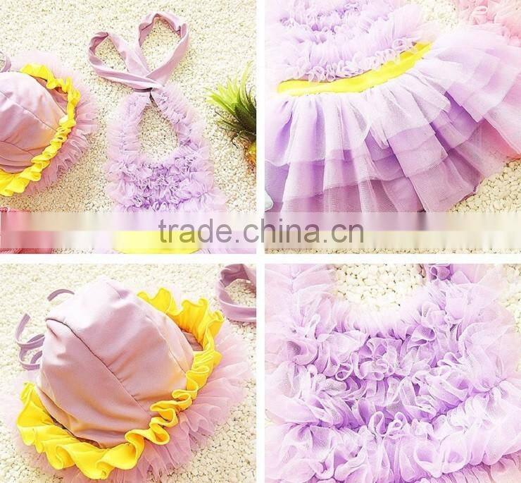 2016 Cute ballet skirt one-piece kid's swimsuit/children swimsuit