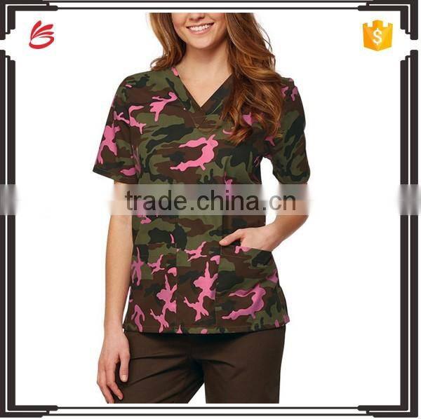 OEM service disposable cheap printed nursing scrubs medical