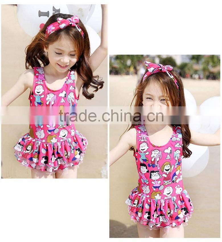 Children's swimwear, Siamese skirt type printing swimsuit
