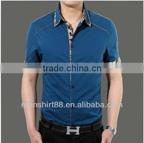 Stylish short sleeves pleated shoulder casual shirt