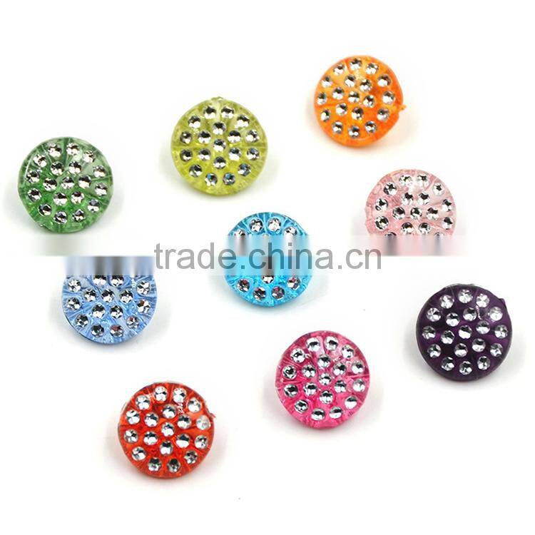 Colorful 12.5mm Garment Button With Rhinestone Fashion Buttons For Clothes