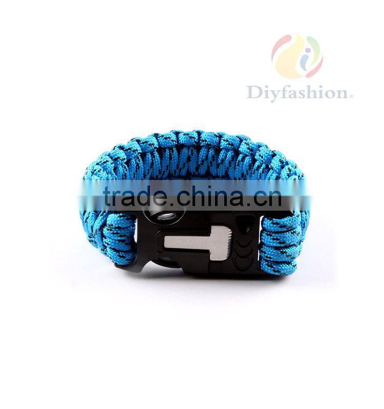 Outdoor Survival Bracelet Paracord, Handmade Bracelet For Men Women Fashion Stout Plastic Buckle PC6014-1